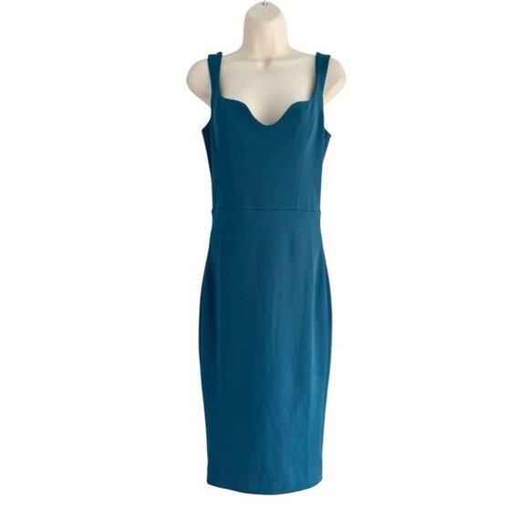 Dress the Population Women's Sz S Sloane Sleeveless Sheath Dress in Peacock Blue - Picture 2 of 10